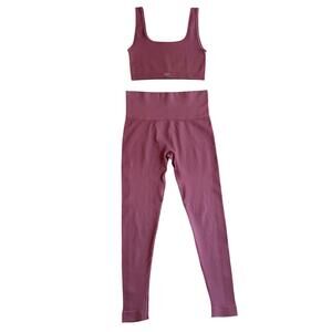 SET Active Sculptflex Workout Set Canyon Leggings Small + Square Neck Bra Small